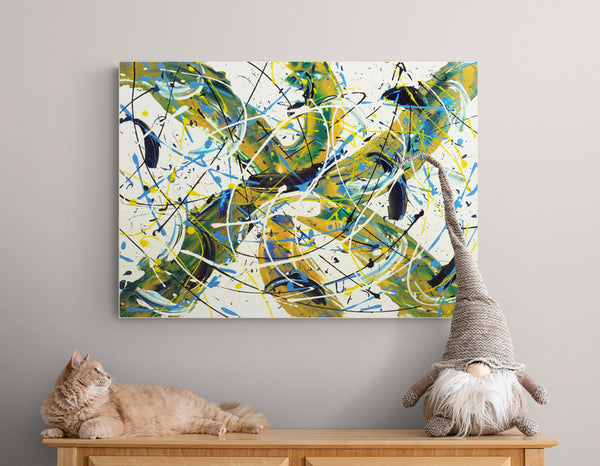 Trifinity Tetragram abstract dining room wall art, blue and pink abstract painting, abstract painting with poster colours, abstract poster colour painting, abstract painting in wall, buy abstract art prints, colourful and abstract, target blue abstract art, abstract printmaking artists, 