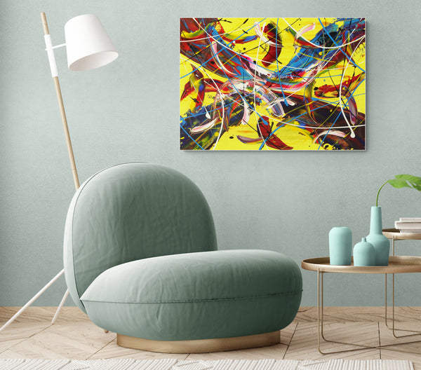 Trifinity Tetragram abstract dining room wall art, blue and pink abstract painting, abstract painting with poster colours, abstract poster colour painting, abstract painting in wall, buy abstract art prints, colourful and abstract, target blue abstract art, abstract printmaking artists, 