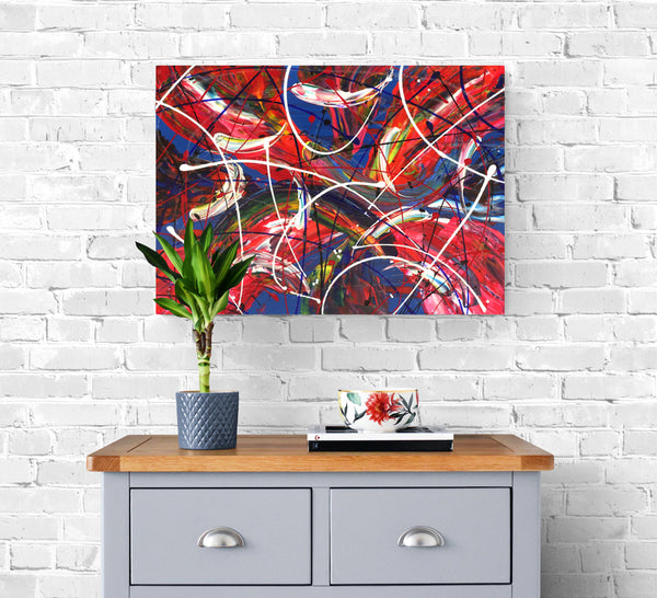 Trifinity Tetragram large abstract wall decor, large navy abstract art, abstract painting with poster colours, abstract poster colour painting, abstract painting in wall, buy abstract art prints, colourful and abstract, target blue abstract art, abstract printmaking artists, abstract wall art for sale, abstract art posters for sale,large abstract wall art for sale 